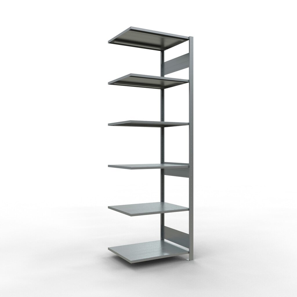 SCHULTE Fachbodenregal Steckmontage, AF, FL 150 kg, verzinkt, HxBxT 2.500 x 750 x 600 mm Produktabbildung: SCHULTE Fachbodenregal Steckmontage, AF, FL 150 kg, verzinkt, HxBxT 2.500 x 750 x 600 mm