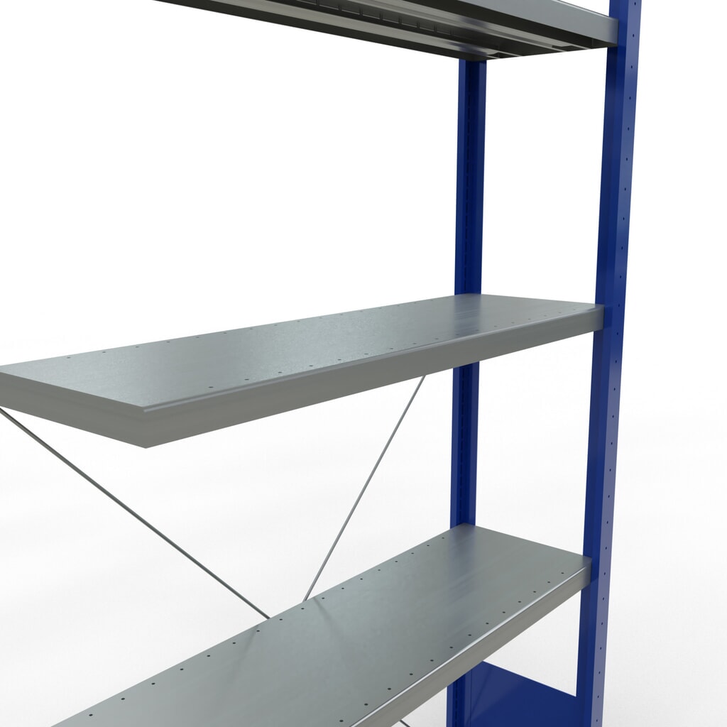 SCHULTE Fachbodenregal Steckmontage, AF, FL 330 kg, enzianblau/verzinkt, HxBxT 2.000 x 1.000 x 300 mm Produktabbildung Nr. 5: SCHULTE Fachbodenregal Steckmontage, AF, FL 330 kg, enzianblau/verzinkt, HxBxT 2.000 x 1.000 x 300 mm