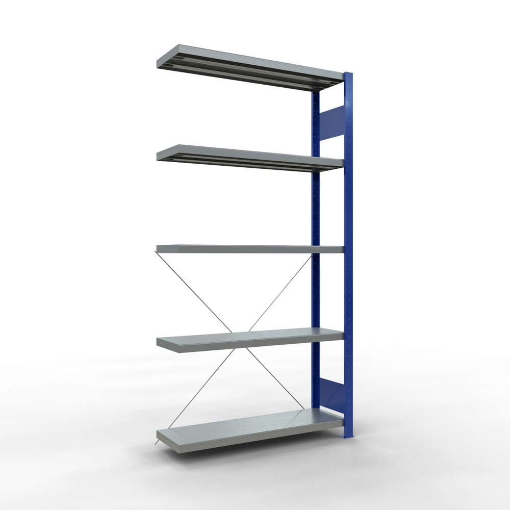 Produktabbildung: SCHULTE Fachbodenregal Steckmontage, AF, FL 330 kg, enzianblau/verzinkt, HxBxT 2.000 x 1.000 x 300 mm