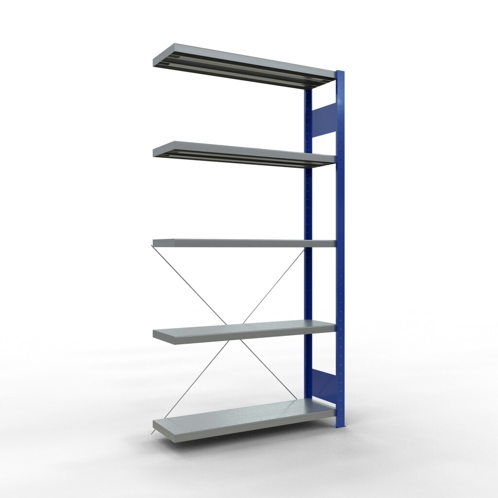Produktabbildung Nr. 1: SCHULTE Fachbodenregal Steckmontage, AF, FL 330 kg, enzianblau/verzinkt, HxBxT 2.000 x 1.000 x 300 mm