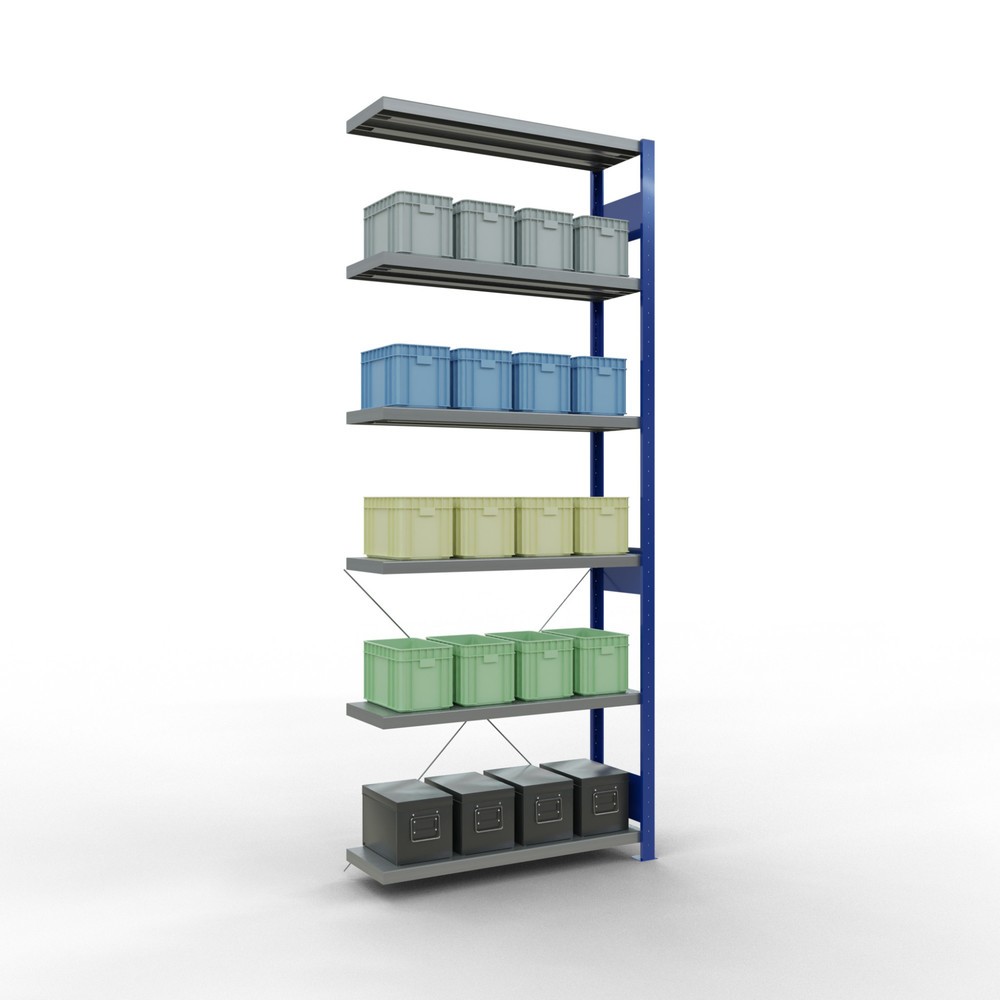 Produktabbildung Nr. 3: SCHULTE Fachbodenregal Steckmontage, AF, FL 330 kg, enzianblau/verzinkt, HxBxT 2.500 x 1.000 x 300 mm