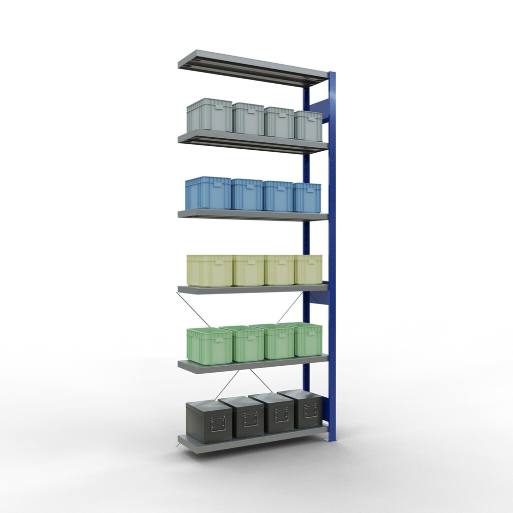 Produktabbildung Nr. 3: SCHULTE Fachbodenregal Steckmontage, AF, FL 330 kg, enzianblau/verzinkt, HxBxT 2.500 x 1.000 x 300 mm