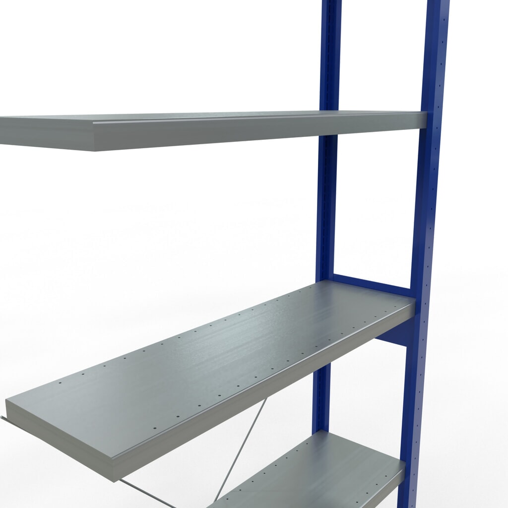 SCHULTE Fachbodenregal Steckmontage, AF, FL 330 kg, enzianblau/verzinkt, HxBxT 2.500 x 1.000 x 300 mm Produktabbildung Nr. 5: SCHULTE Fachbodenregal Steckmontage, AF, FL 330 kg, enzianblau/verzinkt, HxBxT 2.500 x 1.000 x 300 mm
