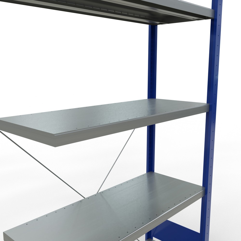 Produktabbildung Nr. 5: SCHULTE Fachbodenregal Steckmontage, AF, FL 330 kg, enzianblau/verzinkt, HxBxT 2.000 x 1.000 x 400 mm