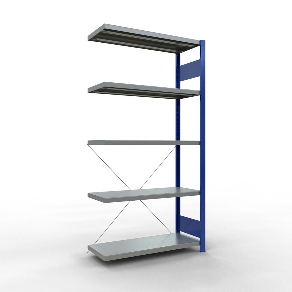 Produktabbildung: SCHULTE Fachbodenregal Steckmontage, AF, FL 330 kg, enzianblau/verzinkt, HxBxT 2.000 x 1.000 x 400 mm