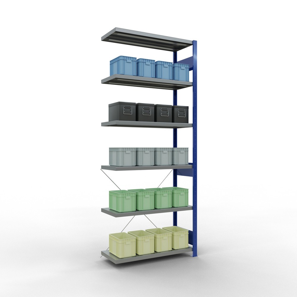 Produktabbildung Nr. 3: SCHULTE Fachbodenregal Steckmontage, AF, FL 330 kg, enzianblau/verzinkt, HxBxT 2.500 x 1.000 x 400 mm