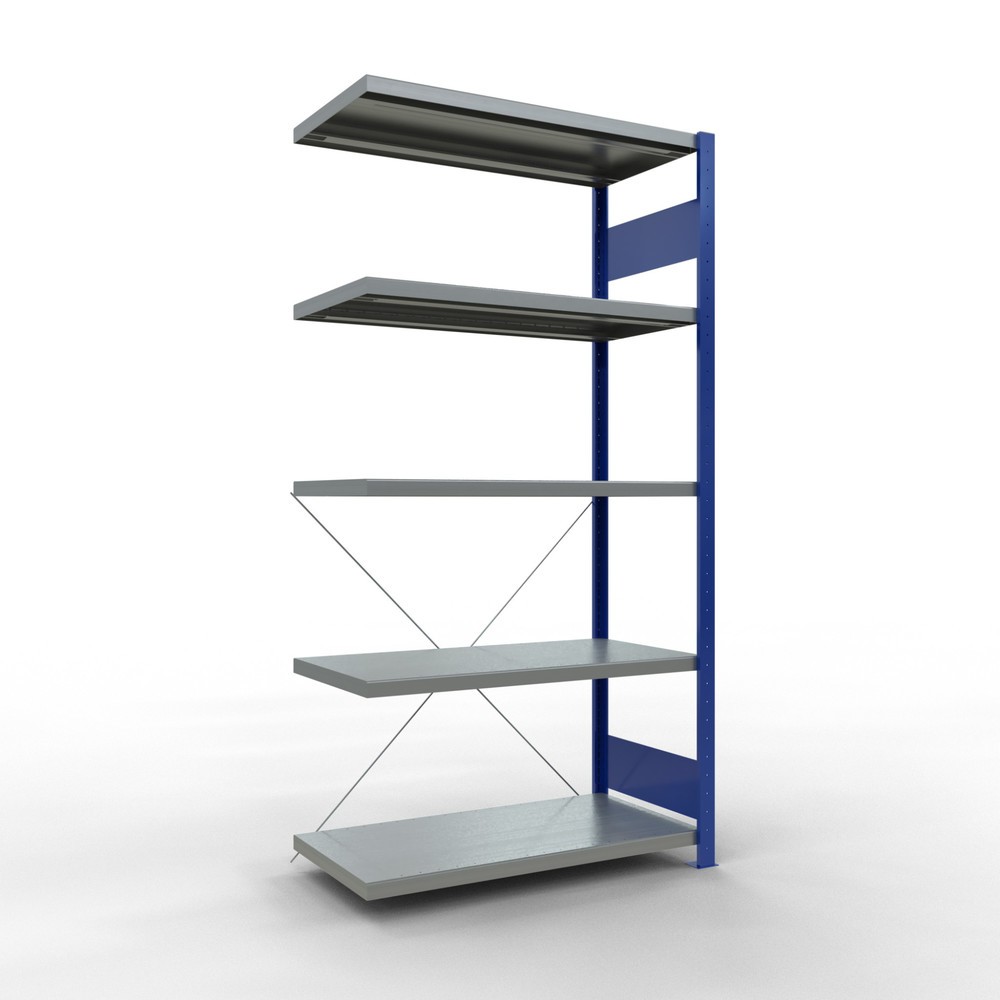 Produktabbildung Nr. 1: SCHULTE Fachbodenregal Steckmontage, AF, FL 330 kg, enzianblau/verzinkt, HxBxT 2.000 x 1.000 x 500 mm