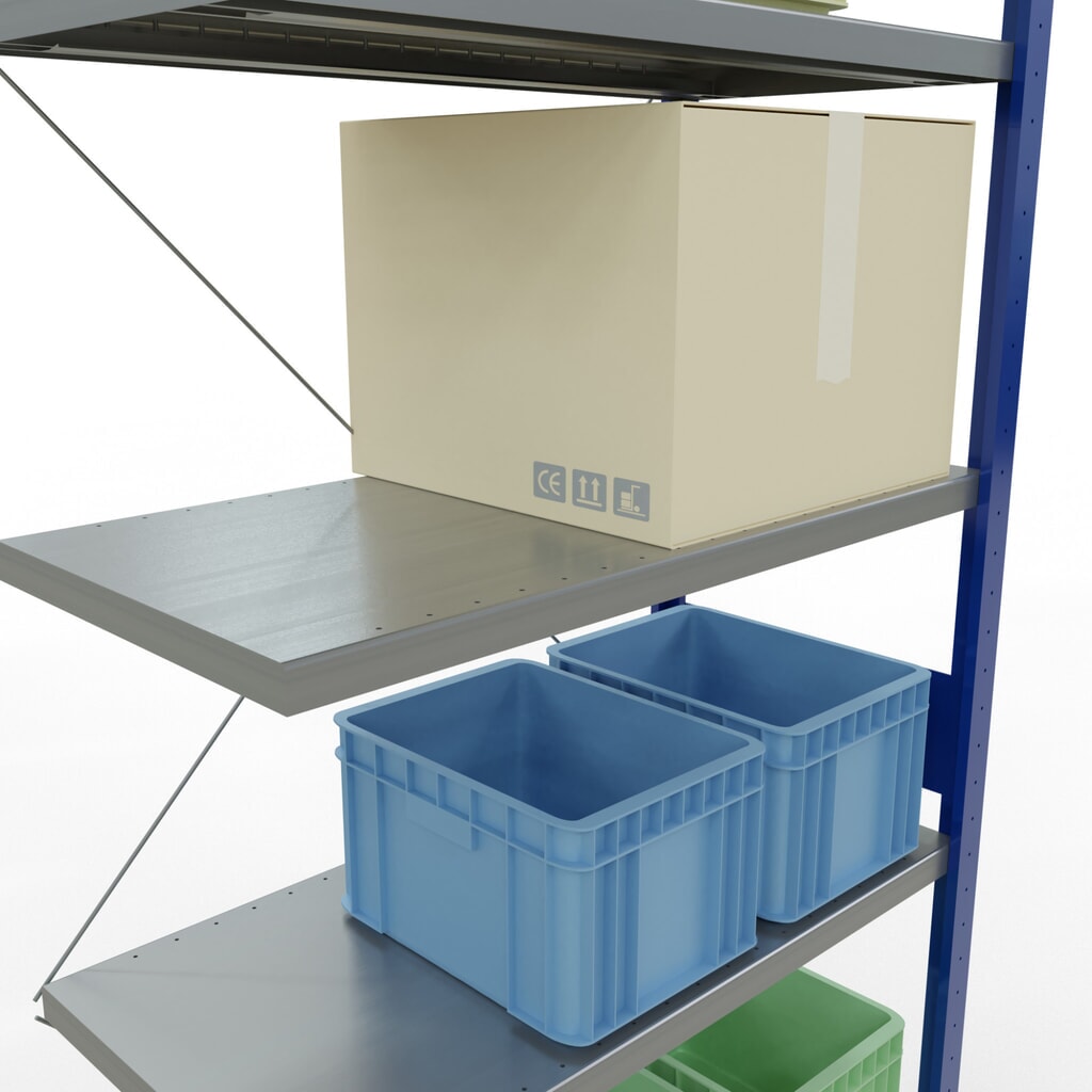 Produktabbildung Nr. 4: SCHULTE Fachbodenregal Steckmontage, AF, FL 330 kg, enzianblau/verzinkt, HxBxT 3.000 x 1.000 x 500 mm
