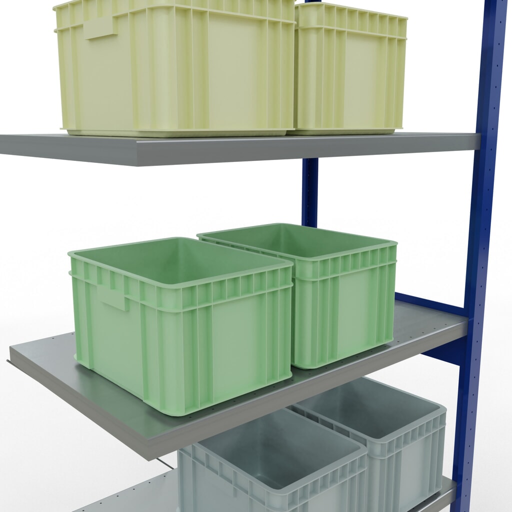 Produktabbildung Nr. 4: SCHULTE Fachbodenregal Steckmontage, AF, FL 330 kg, enzianblau/verzinkt, HxBxT 2.500 x 1.000 x 600 mm