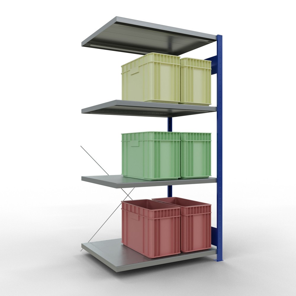 Produktabbildung Nr. 3: SCHULTE Fachbodenregal Steckmontage, AF, FL 330 kg, enzianblau/verzinkt, HxBxT 2.000 x 1.000 x 800 mm