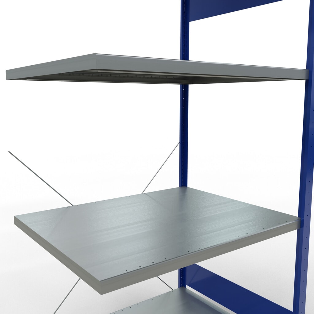 SCHULTE Fachbodenregal Steckmontage, AF, FL 330 kg, enzianblau/verzinkt, HxBxT 2.000 x 1.000 x 800 mm Produktabbildung Nr. 5: SCHULTE Fachbodenregal Steckmontage, AF, FL 330 kg, enzianblau/verzinkt, HxBxT 2.000 x 1.000 x 800 mm