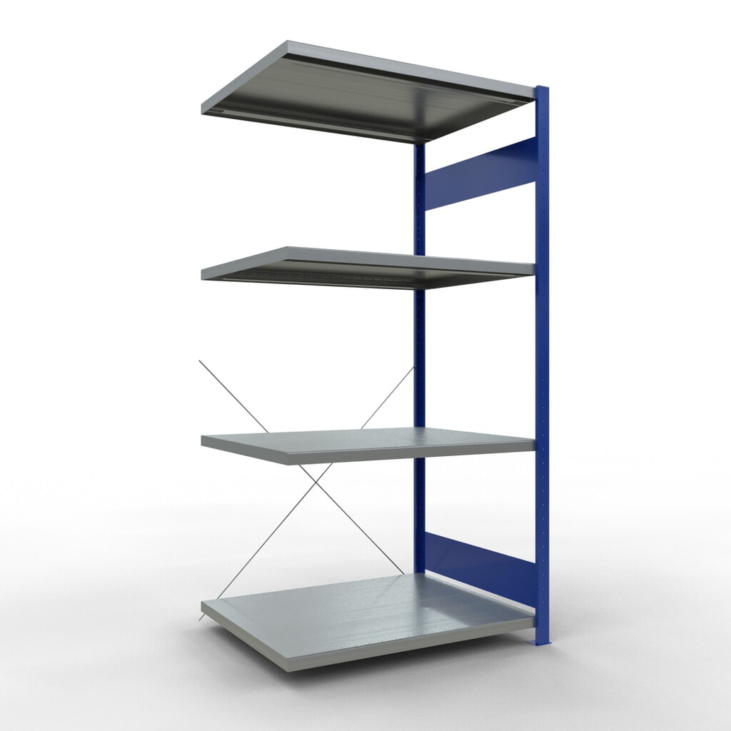 SCHULTE Fachbodenregal Steckmontage, AF, FL 330 kg, enzianblau/verzinkt, HxBxT 2.000 x 1.000 x 800 mm Produktabbildung: SCHULTE Fachbodenregal Steckmontage, AF, FL 330 kg, enzianblau/verzinkt, HxBxT 2.000 x 1.000 x 800 mm