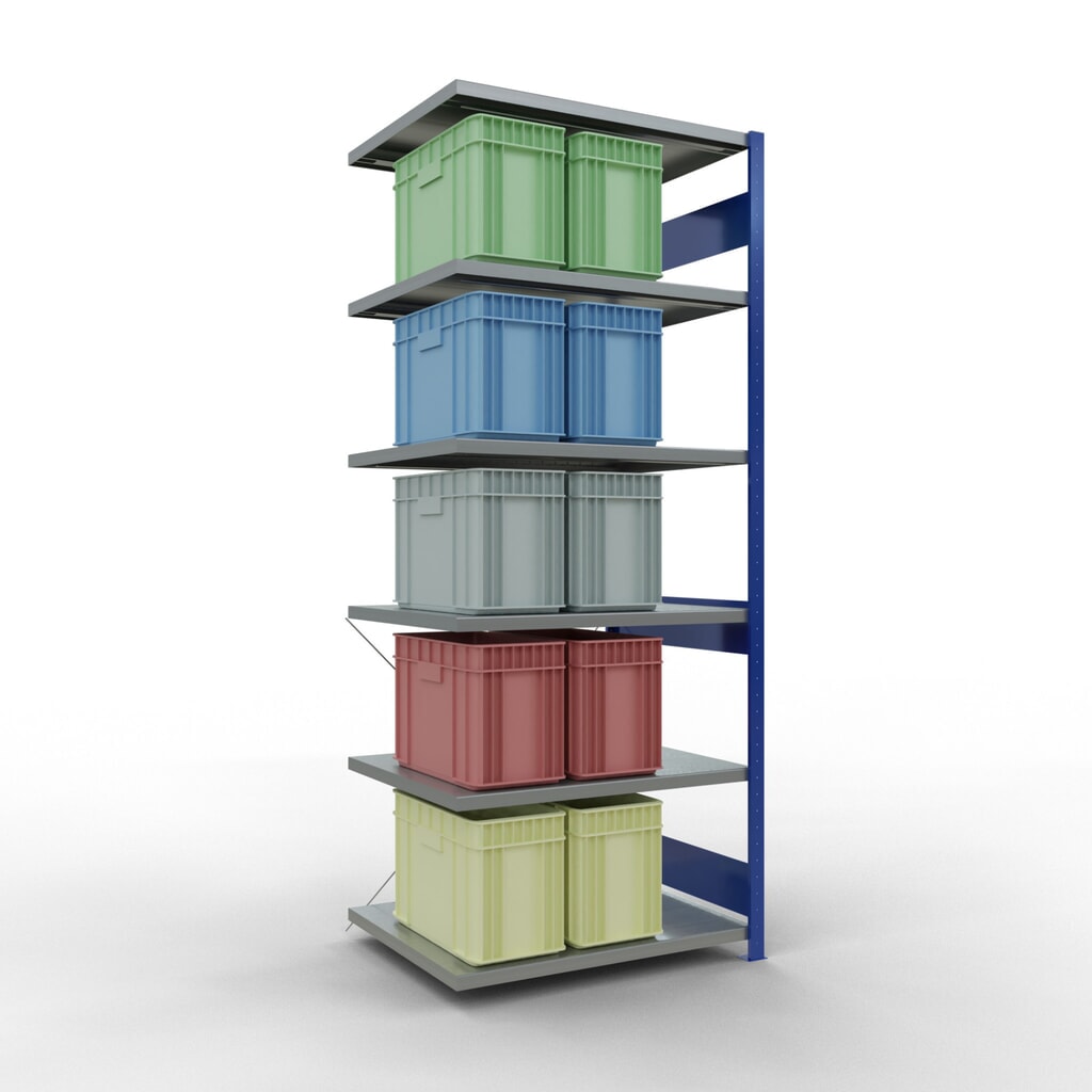 Produktabbildung Nr. 3: SCHULTE Fachbodenregal Steckmontage, AF, FL 330 kg, enzianblau/verzinkt, HxBxT 2.500 x 1.000 x 800 mm