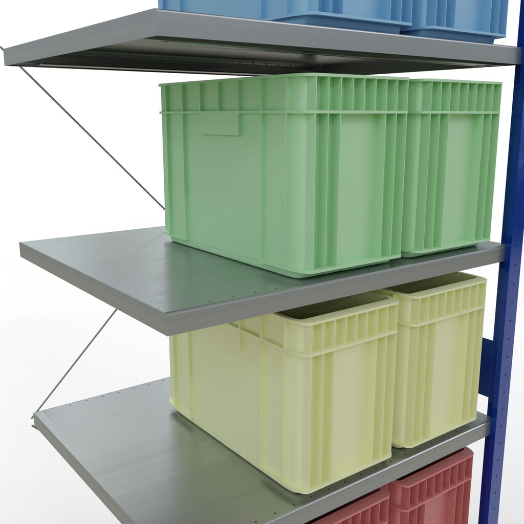 SCHULTE Fachbodenregal Steckmontage, AF, FL 330 kg, enzianblau/verzinkt, HxBxT 3.000 x 1.000 x 800 mm Produktabbildung Nr. 4: SCHULTE Fachbodenregal Steckmontage, AF, FL 330 kg, enzianblau/verzinkt, HxBxT 3.000 x 1.000 x 800 mm