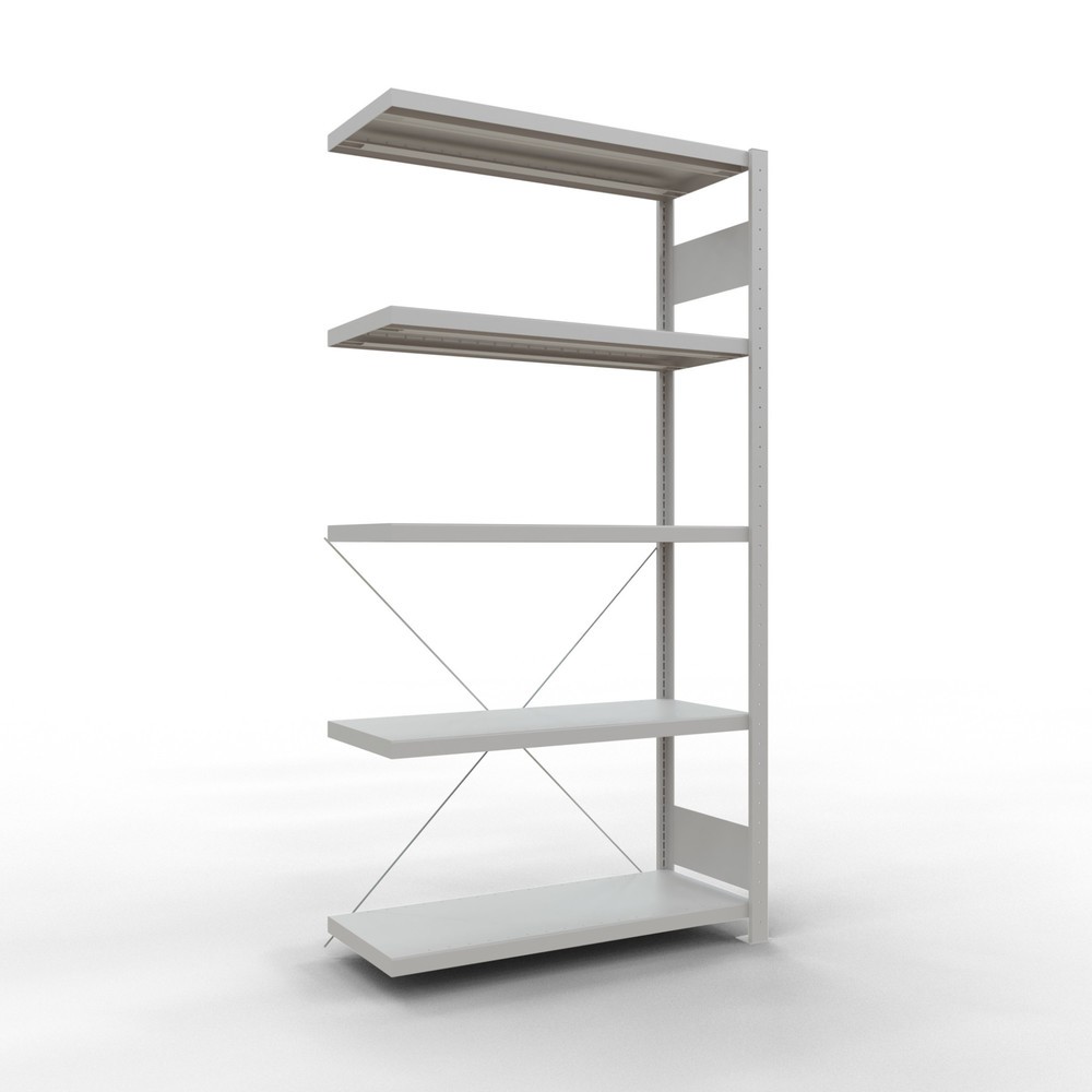 Produktabbildung: SCHULTE Fachbodenregal Steckmontage, AF, FL 330 kg, lichtgrau, HxBxT 2.000 x 1.000 x 400 mm