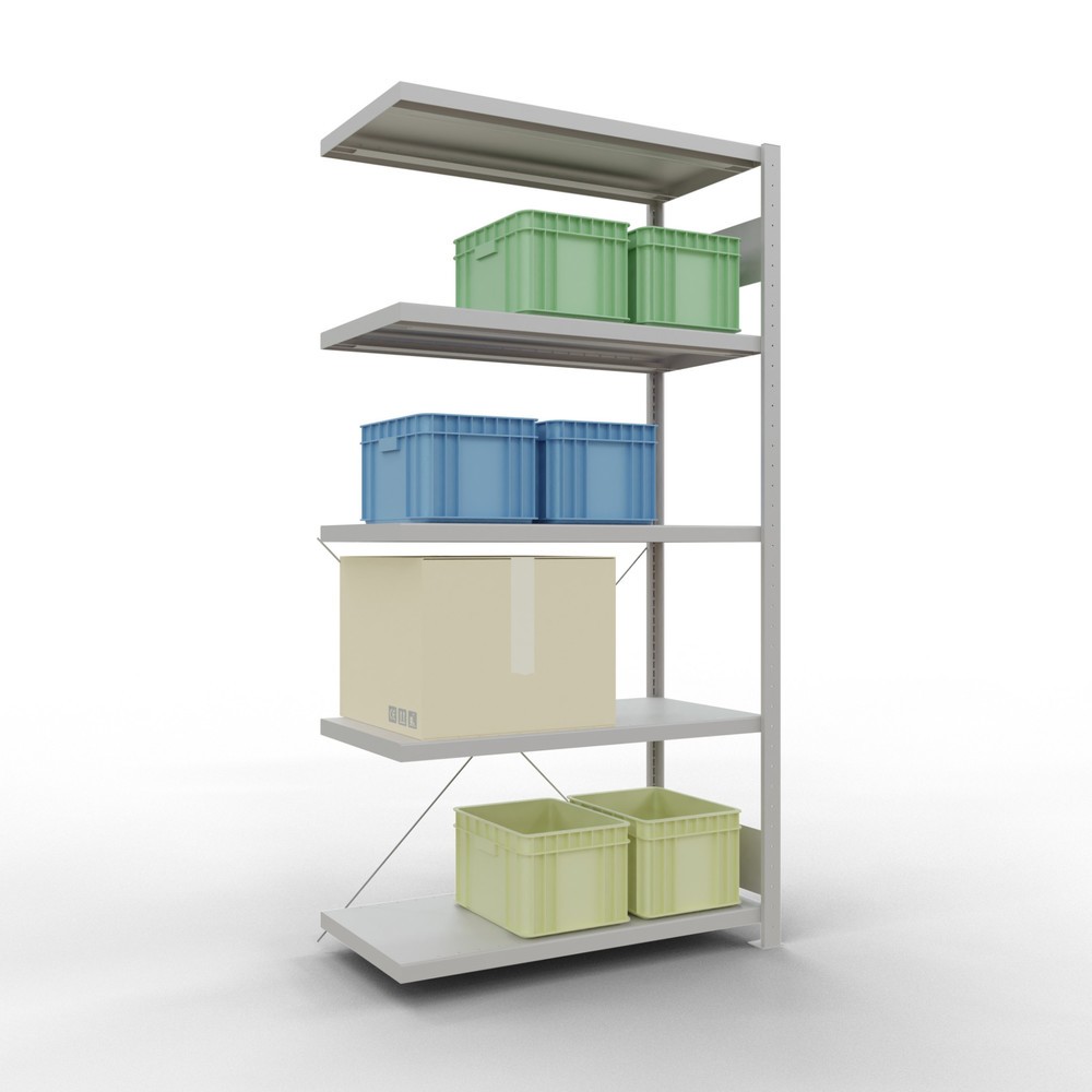 Produktabbildung Nr. 3: SCHULTE Fachbodenregal Steckmontage, AF, FL 330 kg, lichtgrau, HxBxT 2.000 x 1.000 x 500 mm