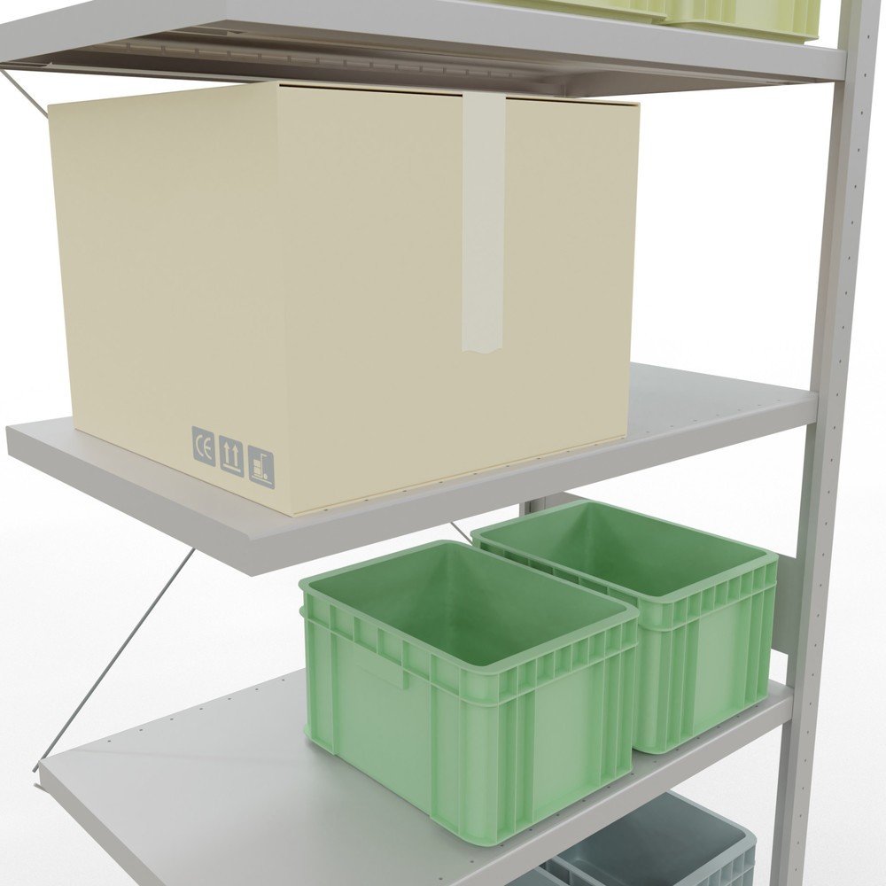 Produktabbildung Nr. 4: SCHULTE Fachbodenregal Steckmontage, AF, FL 330 kg, lichtgrau, HxBxT 3.000 x 1.000 x 600 mm