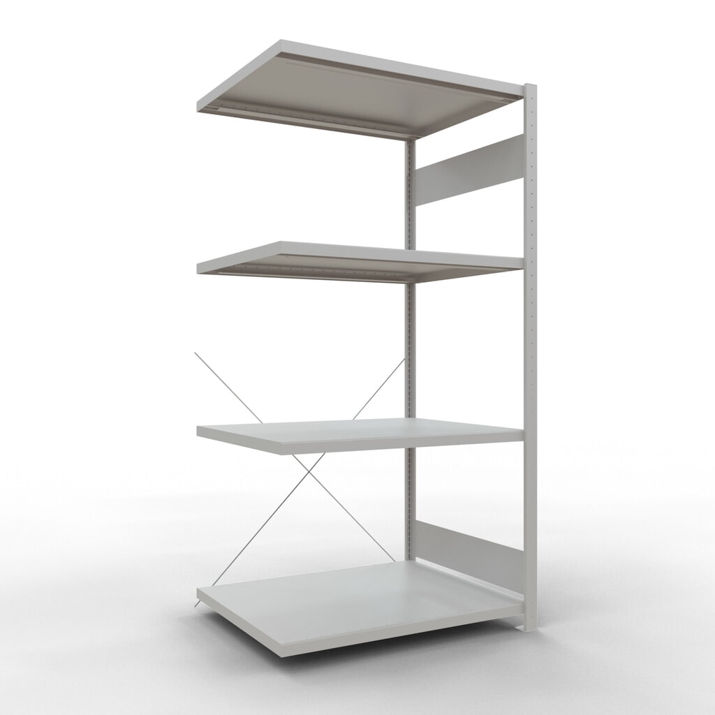 Produktabbildung: SCHULTE Fachbodenregal Steckmontage, AF, FL 330 kg, lichtgrau, HxBxT 2.000 x 1.000 x 800 mm