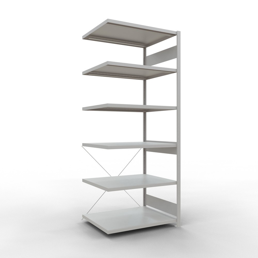 Produktabbildung: SCHULTE Fachbodenregal Steckmontage, AF, FL 330 kg, lichtgrau, HxBxT 2.500 x 1.000 x 800 mm