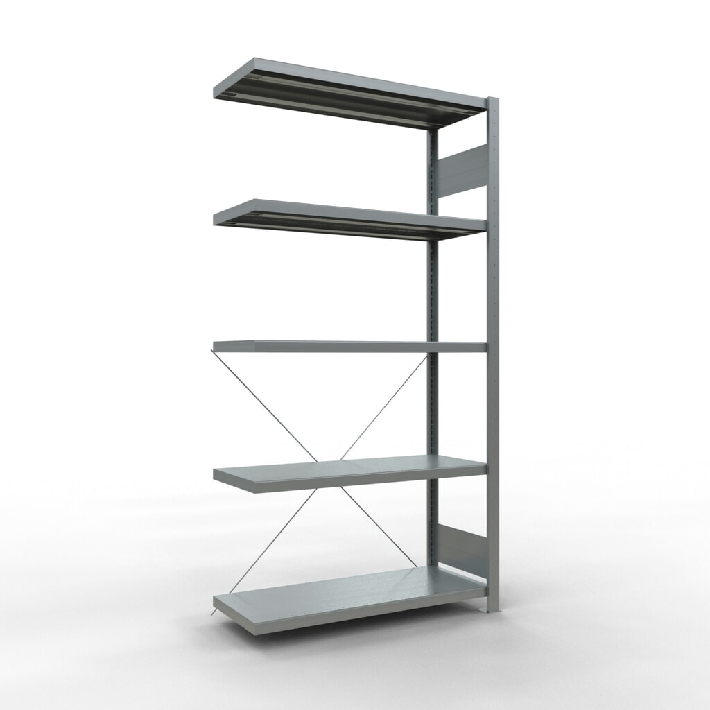 Produktabbildung: SCHULTE Fachbodenregal Steckmontage, AF, FL 330 kg, verzinkt, HxBxT 2.000 x 1.000 x 400 mm