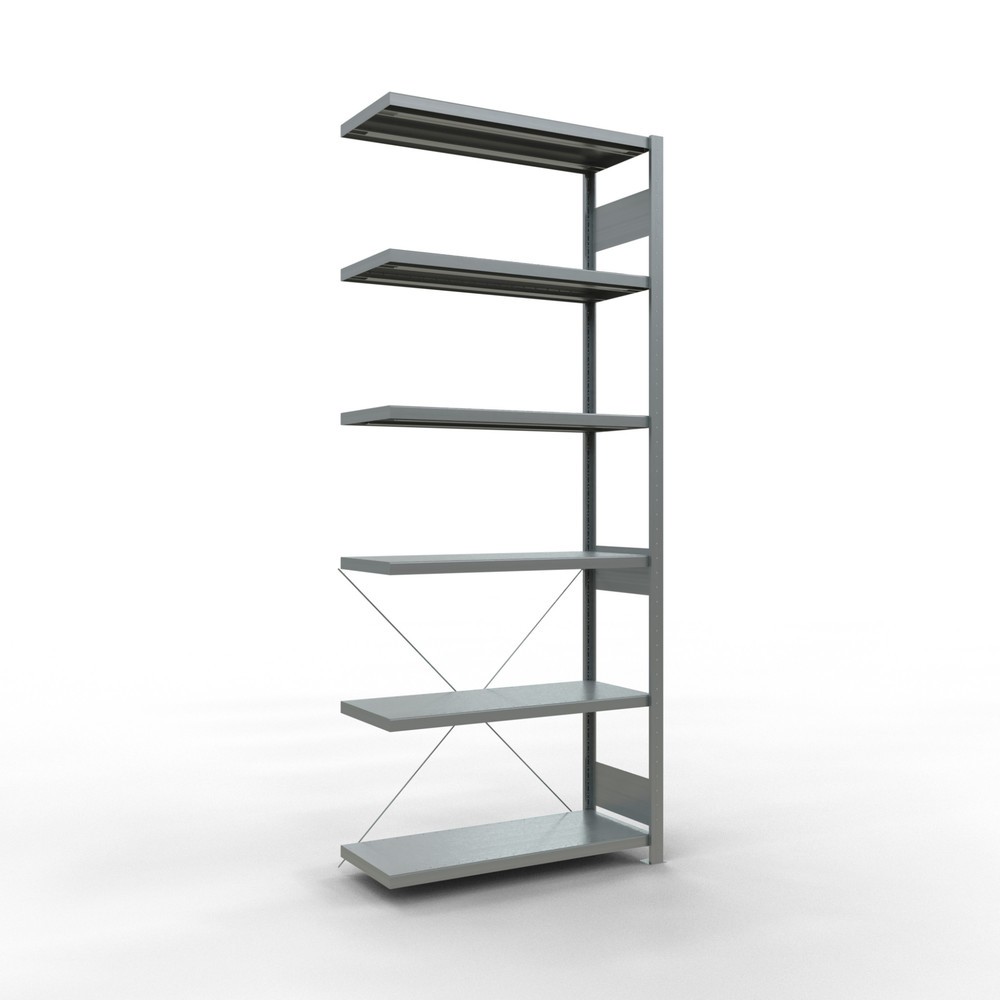 Produktabbildung: SCHULTE Fachbodenregal Steckmontage, AF, FL 330 kg, verzinkt, HxBxT 2.500 x 1.000 x 400 mm