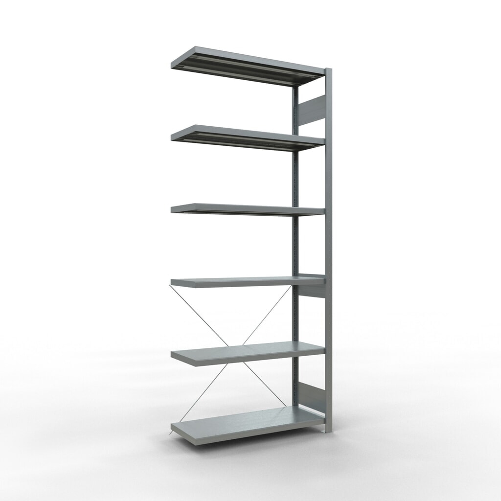 Produktabbildung: SCHULTE Fachbodenregal Steckmontage, AF, FL 330 kg, verzinkt, HxBxT 2.500 x 1.000 x 400 mm