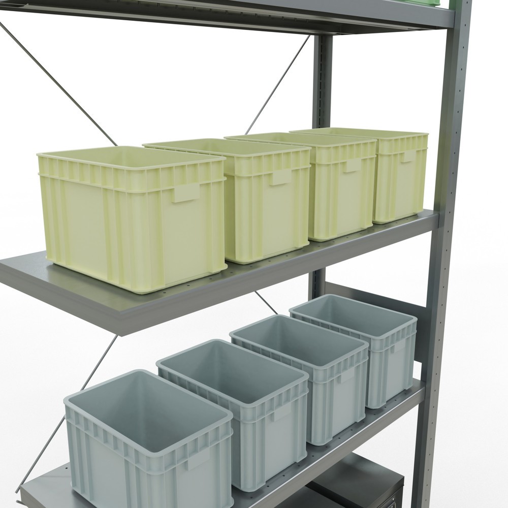 Produktabbildung Nr. 4: SCHULTE Fachbodenregal Steckmontage, AF, FL 330 kg, verzinkt, HxBxT 3.000 x 1.000 x 400 mm