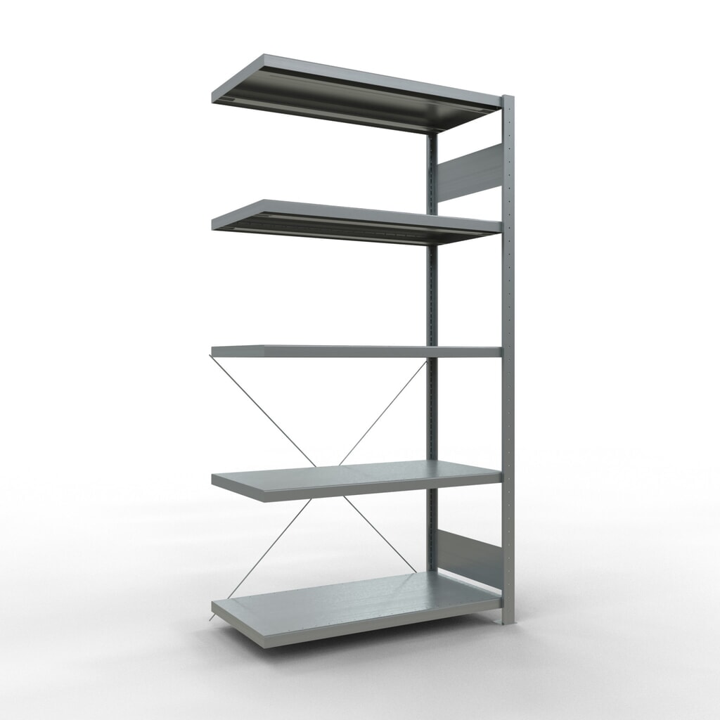 SCHULTE Fachbodenregal Steckmontage, AF, FL 330 kg, verzinkt, HxBxT 2.000 x 1.000 x 500 mm Produktabbildung: SCHULTE Fachbodenregal Steckmontage, AF, FL 330 kg, verzinkt, HxBxT 2.000 x 1.000 x 500 mm