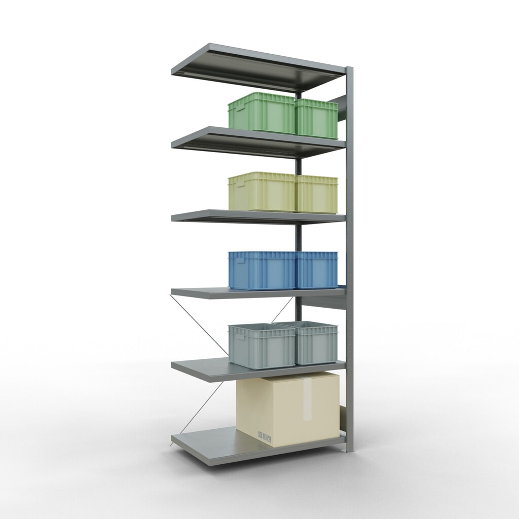 Produktabbildung Nr. 3: SCHULTE Fachbodenregal Steckmontage, AF, FL 330 kg, verzinkt, HxBxT 2.500 x 1.000 x 600 mm