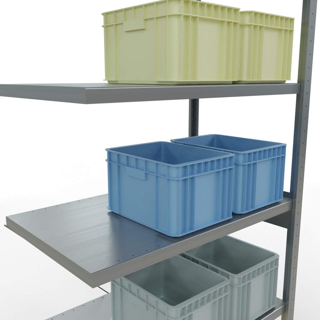 SCHULTE Fachbodenregal Steckmontage, AF, FL 330 kg, verzinkt, HxBxT 2.500 x 1.000 x 600 mm Produktabbildung Nr. 4: SCHULTE Fachbodenregal Steckmontage, AF, FL 330 kg, verzinkt, HxBxT 2.500 x 1.000 x 600 mm
