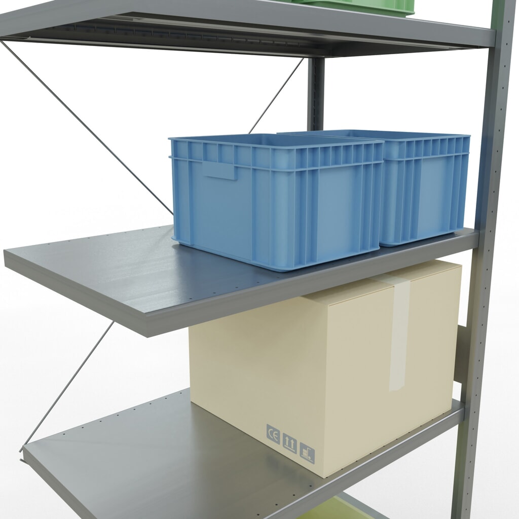 Produktabbildung Nr. 4: SCHULTE Fachbodenregal Steckmontage, AF, FL 330 kg, verzinkt, HxBxT 3.000 x 1.000 x 600 mm
