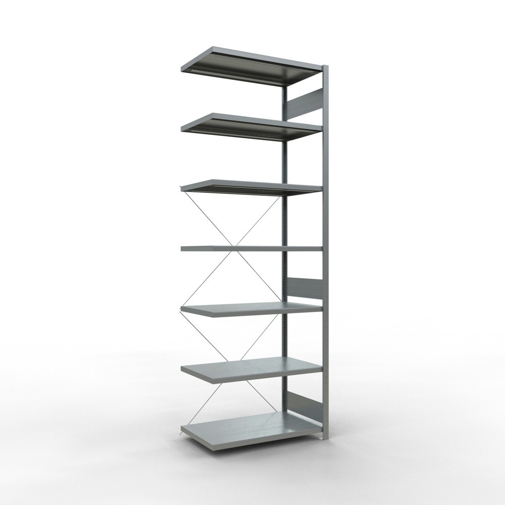Produktabbildung: SCHULTE Fachbodenregal Steckmontage, AF, FL 330 kg, verzinkt, HxBxT 3.000 x 1.000 x 600 mm