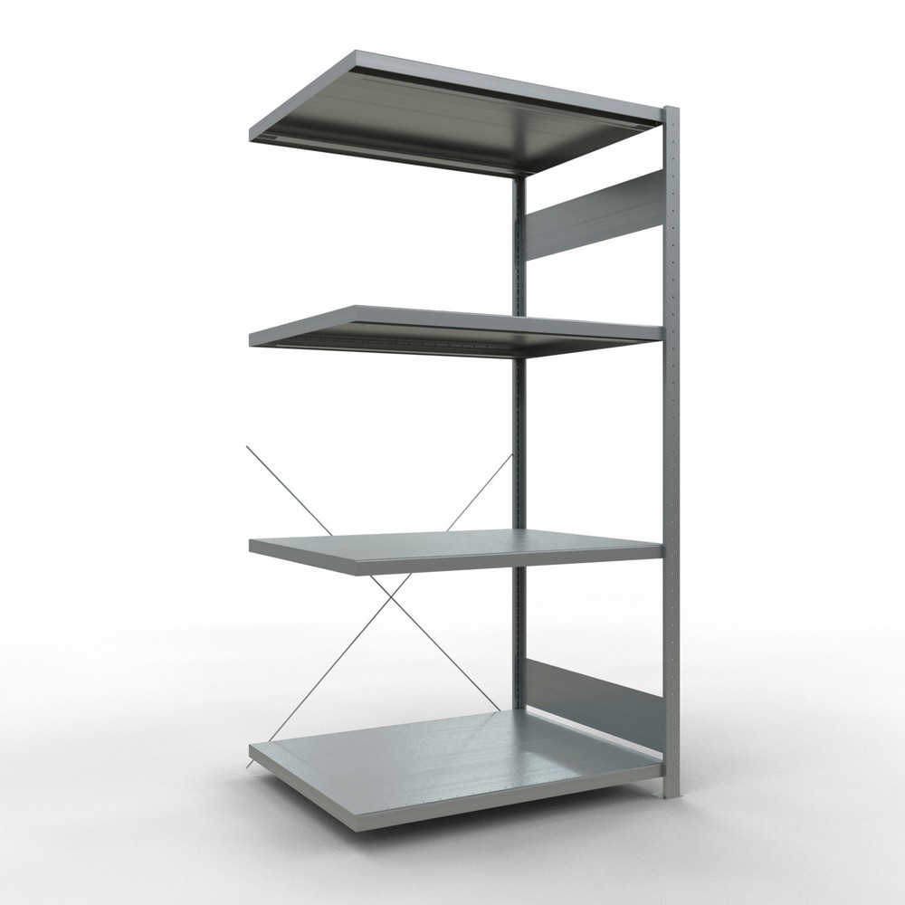 Produktabbildung: SCHULTE Fachbodenregal Steckmontage, AF, FL 330 kg, verzinkt, HxBxT 2.000 x 1.000 x 800 mm