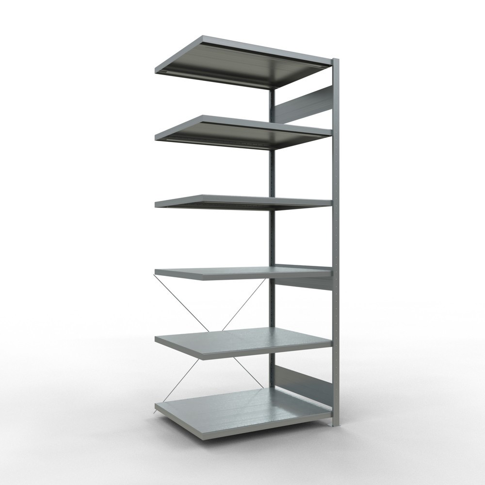 Produktabbildung: SCHULTE Fachbodenregal Steckmontage, AF, FL 330 kg, verzinkt, HxBxT 2.500 x 1.000 x 800 mm
