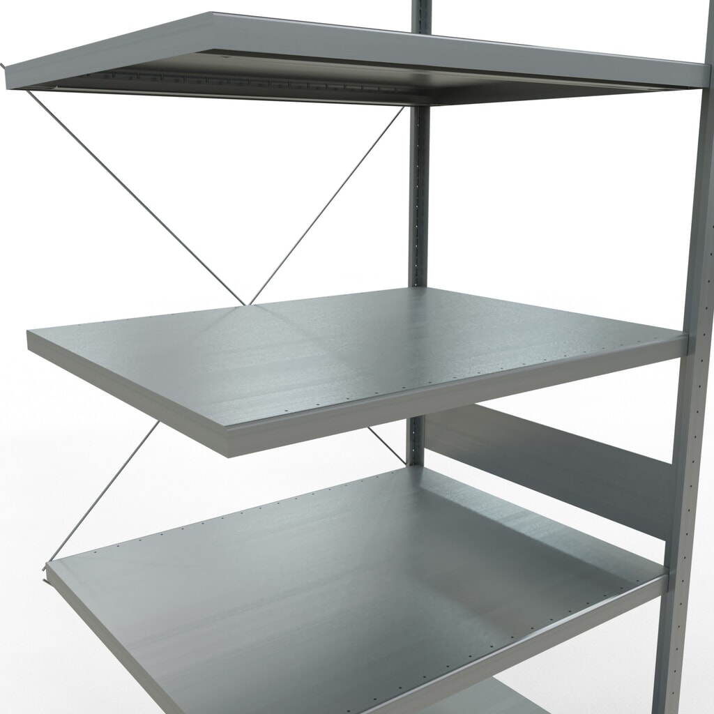 SCHULTE Fachbodenregal Steckmontage, AF, FL 330 kg, verzinkt, HxBxT 3.000 x 1.000 x 800 mm Produktabbildung Nr. 5: SCHULTE Fachbodenregal Steckmontage, AF, FL 330 kg, verzinkt, HxBxT 3.000 x 1.000 x 800 mm