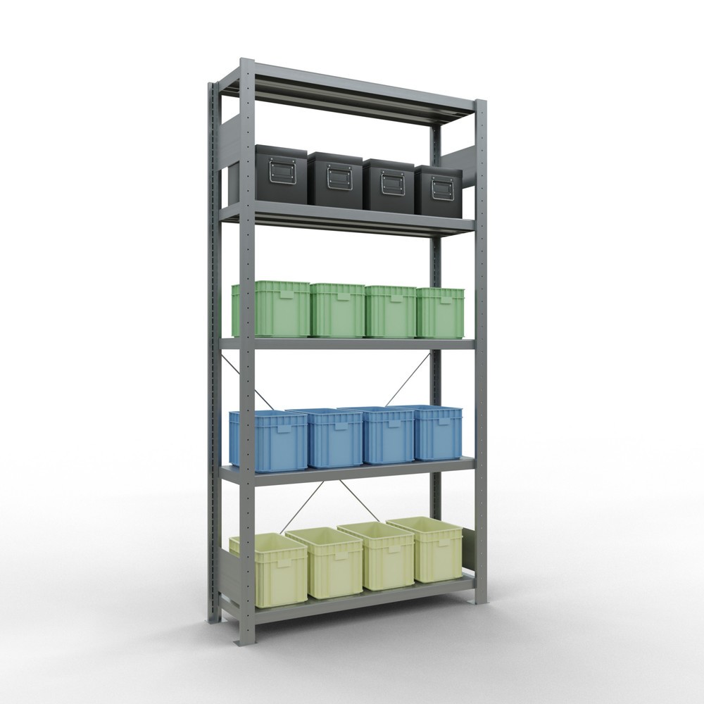 Produktabbildung Nr. 3: SCHULTE Fachbodenregal verzinkt mit 5 Stahlblechböden, Fachlast 330 kg, HxBxT 2.000 x 1.060 x 336 mm