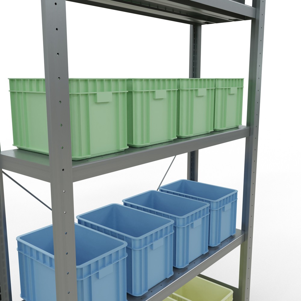 Produktabbildung Nr. 4: SCHULTE Fachbodenregal verzinkt mit 5 Stahlblechböden, Fachlast 330 kg, HxBxT 2.000 x 1.060 x 336 mm