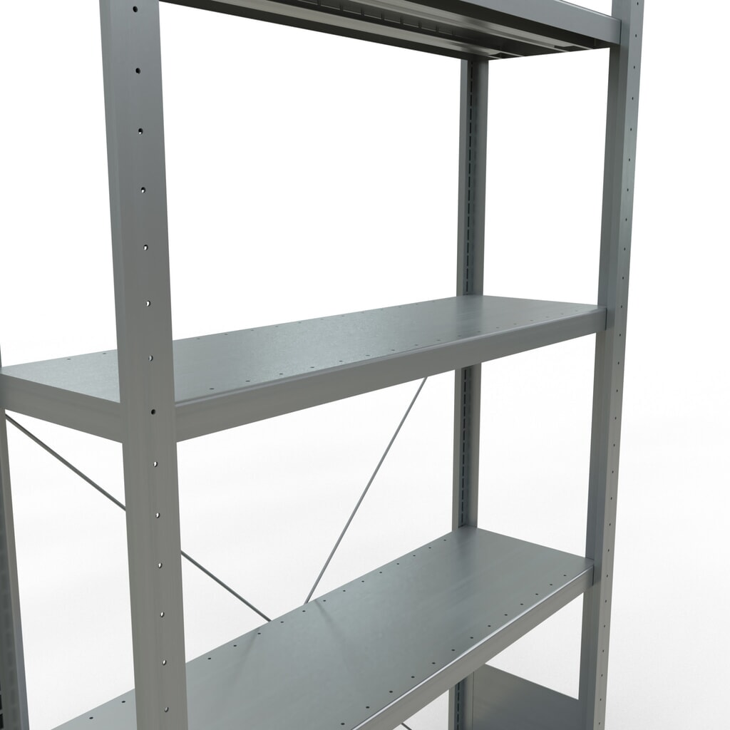 SCHULTE Fachbodenregal verzinkt mit 5 Stahlblechböden, Fachlast 330 kg, HxBxT 2.000 x 1.060 x 336 mm Produktabbildung Nr. 5: SCHULTE Fachbodenregal verzinkt mit 5 Stahlblechböden, Fachlast 330 kg, HxBxT 2.000 x 1.060 x 336 mm