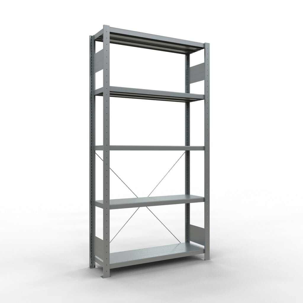 SCHULTE Fachbodenregal verzinkt mit 5 Stahlblechböden, Fachlast 330 kg, HxBxT 2.000 x 1.060 x 336 mm Produktabbildung: SCHULTE Fachbodenregal verzinkt mit 5 Stahlblechböden, Fachlast 330 kg, HxBxT 2.000 x 1.060 x 336 mm