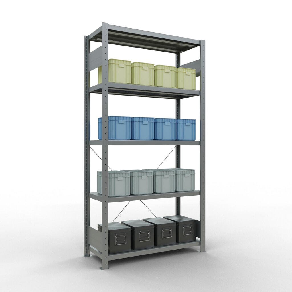 Produktabbildung Nr. 3: SCHULTE Fachbodenregal verzinkt mit 5 Stahlblechböden, Fachlast 330 kg, HxBxT 2.000 x 1.060 x 436 mm