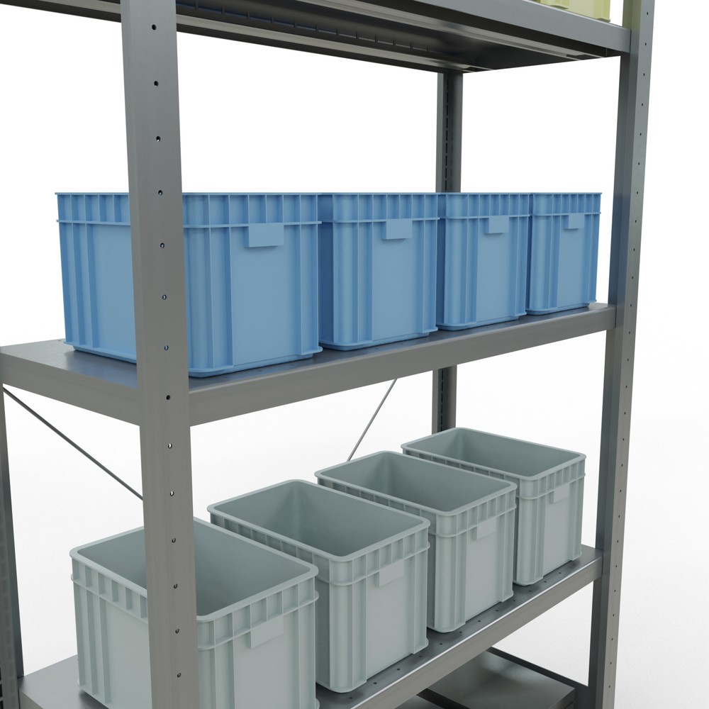 Produktabbildung Nr. 4: SCHULTE Fachbodenregal verzinkt mit 5 Stahlblechböden, Fachlast 330 kg, HxBxT 2.000 x 1.060 x 436 mm