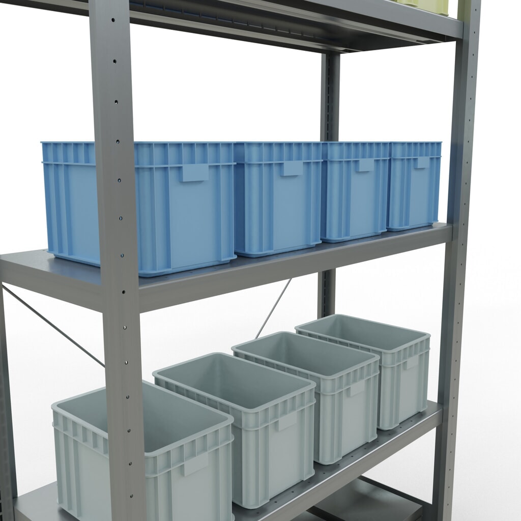 Produktabbildung Nr. 4: SCHULTE Fachbodenregal verzinkt mit 5 Stahlblechböden, Fachlast 330 kg, HxBxT 2.000 x 1.060 x 436 mm