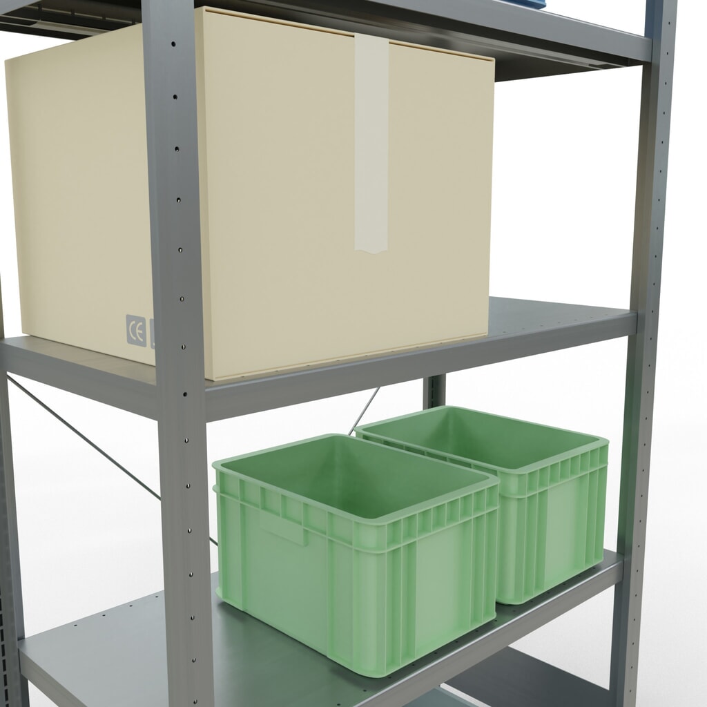 Produktabbildung Nr. 4: SCHULTE Fachbodenregal verzinkt mit 5 Stahlblechböden, Fachlast 330 kg, HxBxT 2.000 x 1.060 x 536 mm