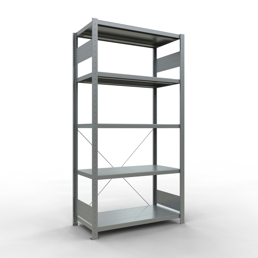 Produktabbildung: SCHULTE Fachbodenregal verzinkt mit 5 Stahlblechböden, Fachlast 330 kg, HxBxT 2.000 x 1.060 x 536 mm
