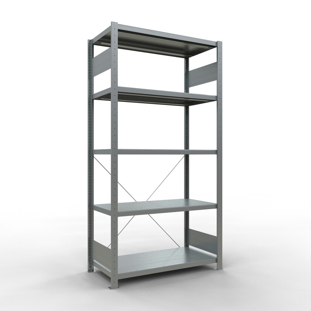 SCHULTE Fachbodenregal verzinkt mit 5 Stahlblechböden, Fachlast 330 kg, HxBxT 2.000 x 1.060 x 536 mm Produktabbildung: SCHULTE Fachbodenregal verzinkt mit 5 Stahlblechböden, Fachlast 330 kg, HxBxT 2.000 x 1.060 x 536 mm