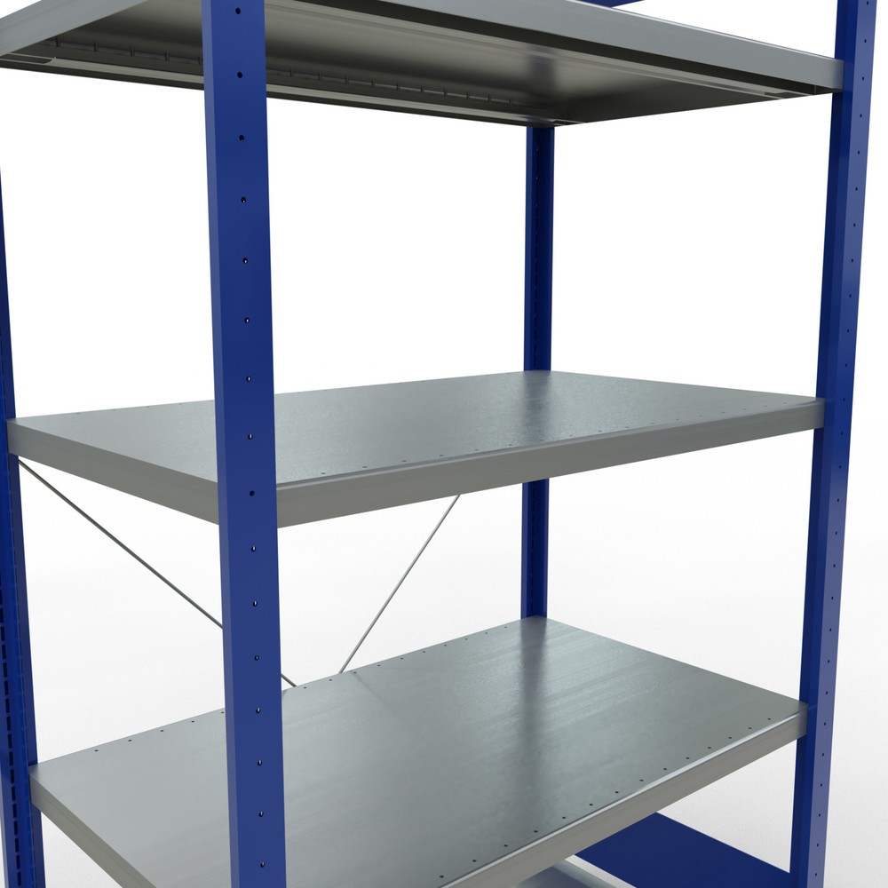 Produktabbildung Nr. 5: SCHULTE Fachbodenregal enzianblau/verzinkt mit 5 Stahlblechböden, Fachlast 330 kg, HxBxT 2.000 x 1.060 x 636 mm