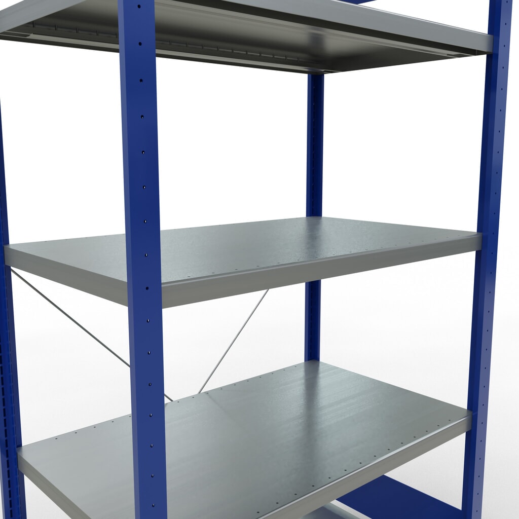 Produktabbildung Nr. 5: SCHULTE Fachbodenregal enzianblau/verzinkt mit 5 Stahlblechböden, Fachlast 330 kg, HxBxT 2.000 x 1.060 x 636 mm