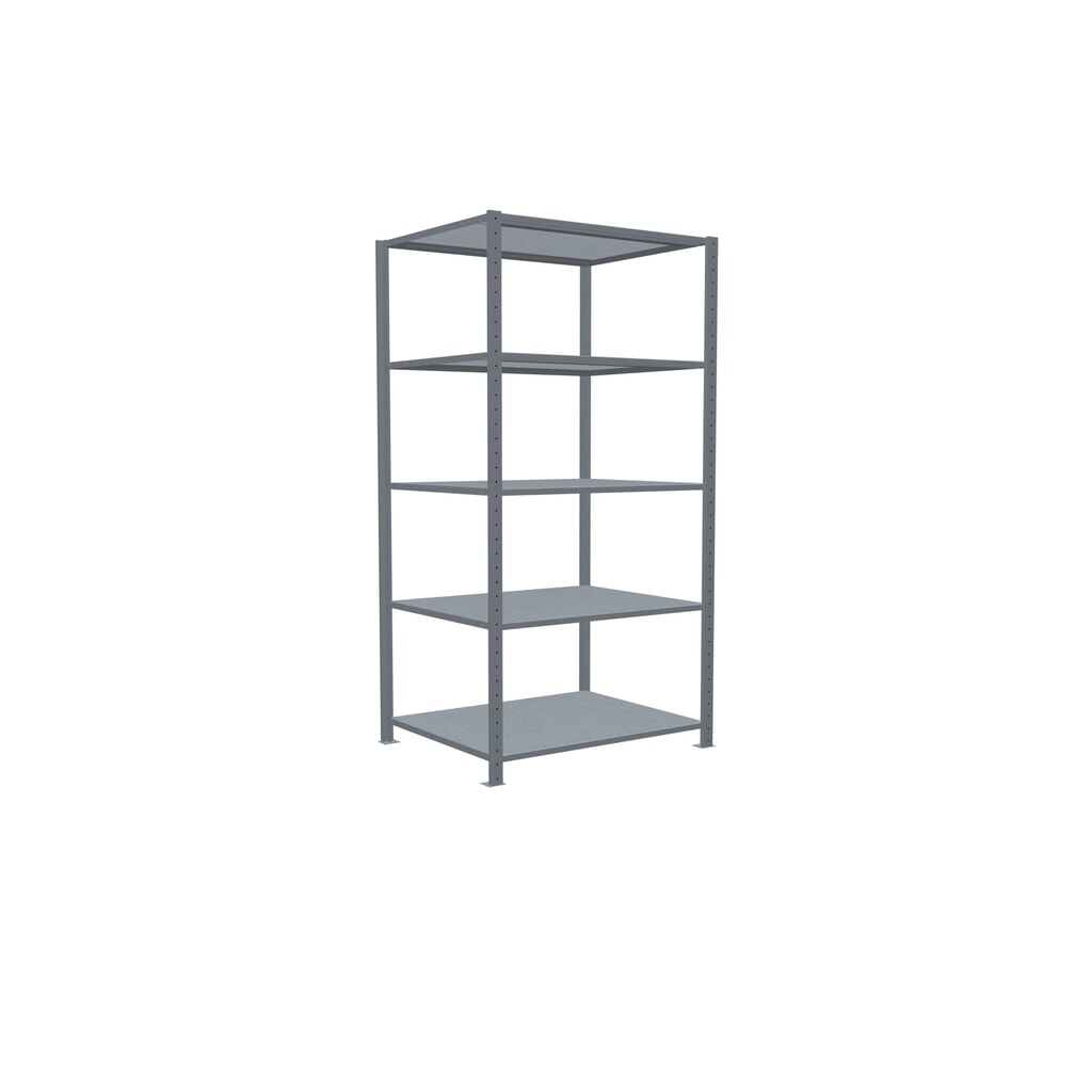 SCHULTE Fachbodenregal verzinkt mit 5 Stahlblechböden, Fachlast 330 kg, HxBxT 2.000 x 1.060 x 836 mm Produktabbildung Nr. 2: SCHULTE Fachbodenregal verzinkt mit 5 Stahlblechböden, Fachlast 330 kg, HxBxT 2.000 x 1.060 x 836 mm