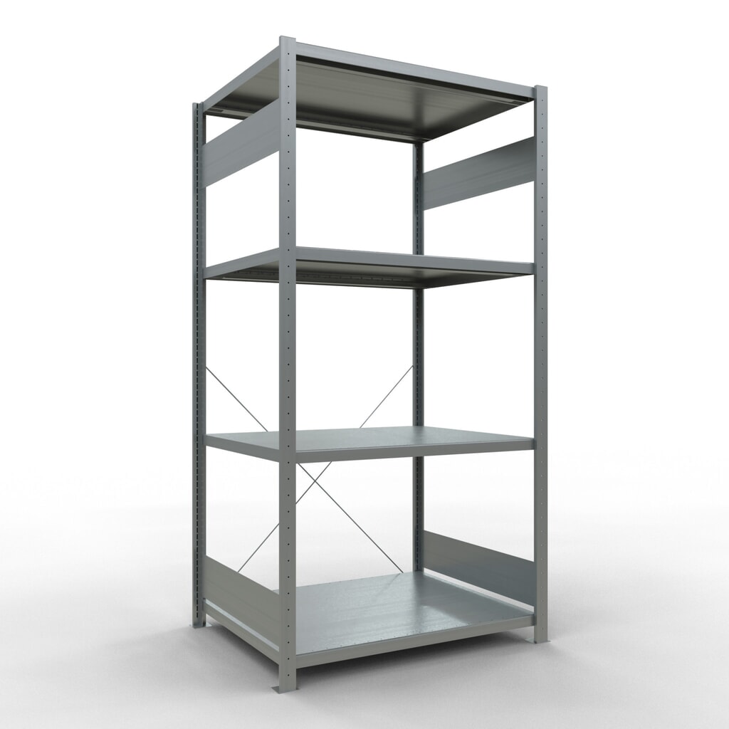 Produktabbildung: SCHULTE Fachbodenregal verzinkt mit 5 Stahlblechböden, Fachlast 330 kg, HxBxT 2.000 x 1.060 x 836 mm
