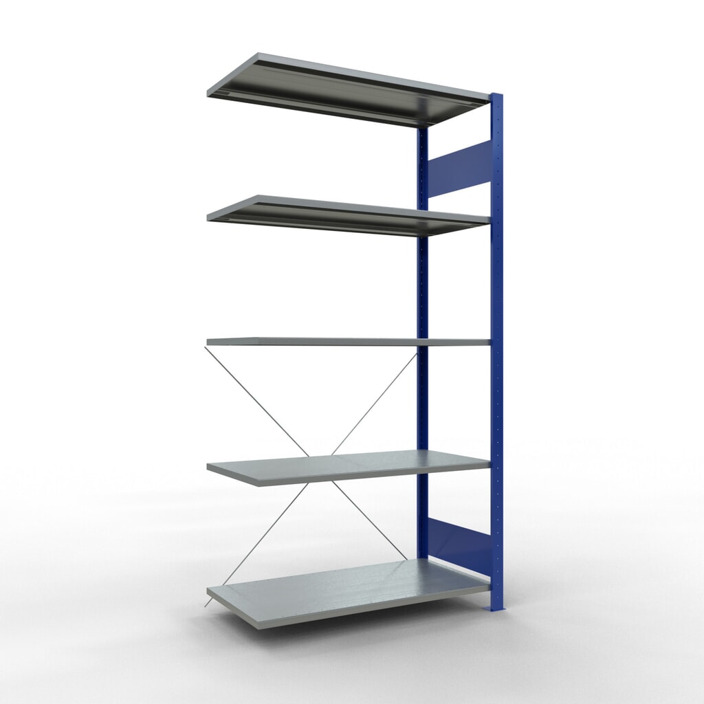 SCHULTE Fachbodenregal Stecksystem, AF, FL 150 kg, enzianblau/verzinkt, HxBxT 2.000 x 1.000 x 500 mm Produktabbildung: SCHULTE Fachbodenregal Stecksystem, AF, FL 150 kg, enzianblau/verzinkt, HxBxT 2.000 x 1.000 x 500 mm
